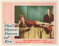 6h892 THREE FACES OF EVE LC #5 '57 Lee J. Cobb looks at sexy schizo Joanne Woodward on bed!