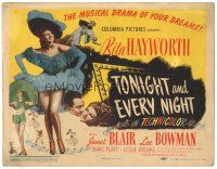 6h123 TONIGHT & EVERY NIGHT TC '44 sexy showgirl Rita Hayworth shows off her legs!