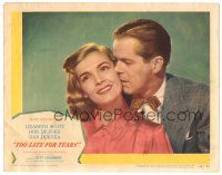 6h908 TOO LATE FOR TEARS LC #5 '49 romantic close up of Dan Duryea nuzzling sexy Lizabeth Scott!