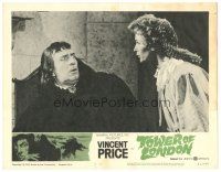 6h916 TOWER OF LONDON LC #4 '62 close up of pretty Joan Freeman glaring at Vincent Price!