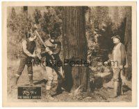 6h918 TROUBLE SHOOTER LC '24 great image of Tom Mix chopping down tree with axe!