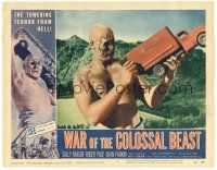 6h956 WAR OF THE COLOSSAL BEAST LC #1 '58 deformed monster picks up truck like it's a toy!