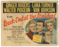 6h133 WEEK-END AT THE WALDORF TC '45 Ginger Rogers, Lana Turner, Walter Pidgeon, Van Johnson