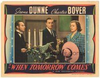 6h970 WHEN TOMORROW COMES LC '39 Fritz Feld looks at Irene Dunne & smoking Charles Boyer!