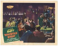 6h974 WHISTLE STOP LC '46 sexy Ava Gardner talks to George Raft at table in crowded nightclub!