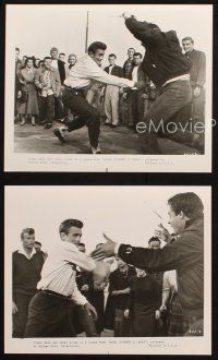 6j870 REBEL WITHOUT A CAUSE 3 TV 8x10 stills R80s Nicholas Ray, images of James Dean in knife fight