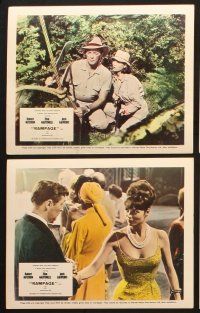 6j146 RAMPAGE 8 color English FOH LCs '63 Robert Mitchum & Elsa Martinelli in the African jungle