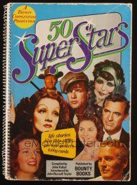 6k119 50 SUPER STARS softcover book '74 spiralbound John Kobal book including posters & lobbies!