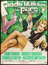 6k563 BAREFOOT IN THE PARK French 1p '67 different Roje art of Robert Redford & sexy Jane Fonda!