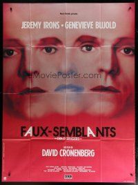 6k627 DEAD RINGERS French 1p '89 Jeremy Irons & Genevieve Bujold, directed by David Cronenberg!