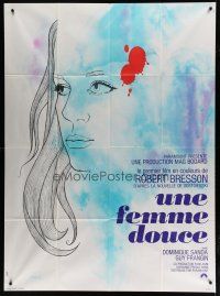 6k674 GENTLE CREATURE French 1p '69 Robert Bresson's Une femme douce, wonderful art by Chica!