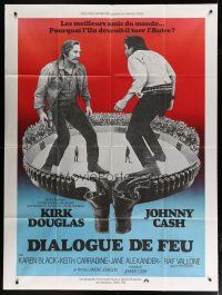 6k691 GUNFIGHT French 1p '71 people pay to see Kirk Douglas and Johnny Cash try to kill each other!