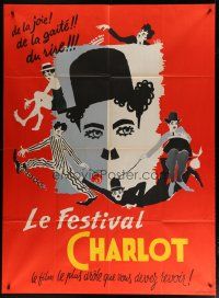 6k760 LE FESTIVAL CHARLOT French 1p '60s six different Leo Kouper art images of Charlie Chaplin!