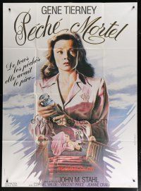 6k763 LEAVE HER TO HEAVEN French 1p R81 different art of sexy Gene Tierney by Yves Prince!