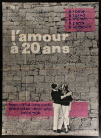 6k778 LOVE AT TWENTY French 1p '62 Truffaut, Wajda, Ophuls, Rossellini & Ishihara look at love!