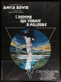 6k793 MAN WHO FELL TO EARTH French 1p '76 Nicolas Roeg, best art of David Bowie by Vic Fair!