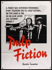 6k872 PULP FICTION French 1p '94 Tarantino, should Travolta & Jackson give 'em a second chance?