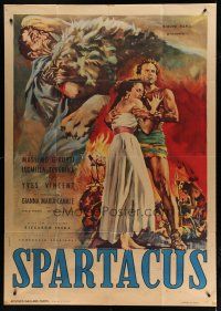 6k915 SINS OF ROME French 1p '53 cool different art Massimo Girotti as Spartacus & Tcherina!