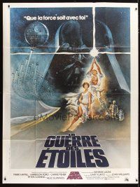6k930 STAR WARS French 1p '77 George Lucas classic sci-fi epic, great art by Tom Jung!