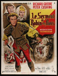 6k943 SWORD OF SHERWOOD FOREST French 1p R60s art of Richard Greene as Robin Hood by Jean Mascii!