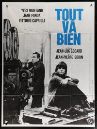 6k961 TOUT VA BIEN French 1p '72 Yves Montand & Jane Fonda by movie camera, Jean-Luc Godard!