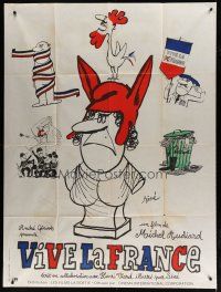 6k982 VIVE LA FRANCE French 1p '74 Michel Audiard documentary, wacky cartoon art by Sine!