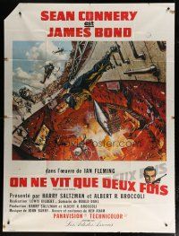 6k995 YOU ONLY LIVE TWICE French 1p '67 action art of Sean Connery as James Bond by McGinnis!