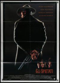 6k254 UNFORGIVEN Italian 1p '92 classic image of gunslinger Clint Eastwood with his back turned!