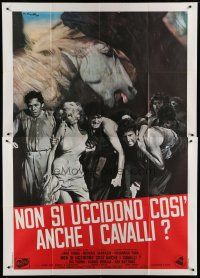 6k176 THEY SHOOT HORSES, DON'T THEY Italian 2p '70 Jane Fonda, completely different Ciriello art!