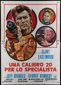 6k177 THUNDERBOLT & LIGHTFOOT Italian 2p '74 different Avelli art of Eastwood, Bridges & Kennedy!