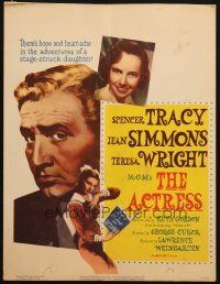 6k265 ACTRESS WC '53 sexy Jean Simmons, huge close-up of Spencer Tracy, Teresa Wright