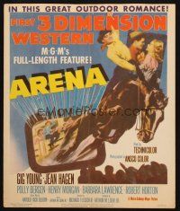 6k273 ARENA WC '53 cool 3-D art of cowboy riding off the screen, 1001 outdoor thrills!