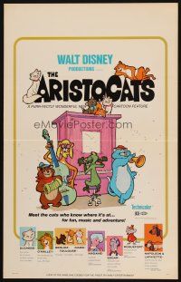 6k274 ARISTOCATS WC '71 Walt Disney feline jazz musical cartoon, great colorful image!