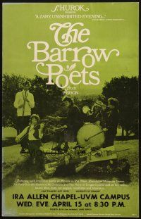 6k035 BARROW POETS 14x22 music concert poster '70s From London, when they appeared in Vermont!