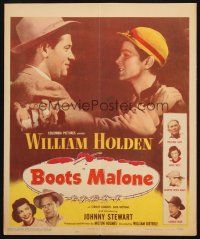 6k294 BOOTS MALONE WC '51 close up of William Holden with young horse jockey Johnny Stewart!
