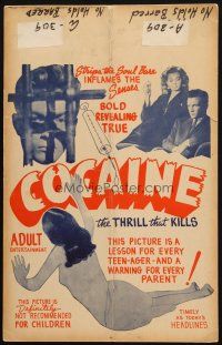 6k309 COCAINE: THE THRILL THAT KILLS WC '51 strips the soul bare, but inflames the senses!