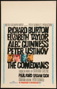 6k312 COMEDIANS WC '67 art of Richard Burton, Elizabeth Taylor, Alec Guinness & Peter Ustinov!