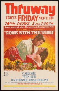 6k364 GONE WITH THE WIND WC R68 art of Clark Gable holding Vivien Leigh by Howard Terpning!