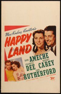 6k376 HAPPY LAND WC '43 Don Ameche's son dies in WWII, a ghost shows him why it was worth while!
