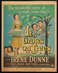 6k404 IT GROWS ON TREES WC '52 Irene Dunne & Dean Jagger picking money from tree!