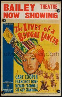6k419 LIVES OF A BENGAL LANCER WC R37 great full-length artwork of Gary Cooper with gun!