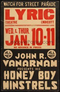 6k426 LYRIC THEATRE WC '20s John Vanarnam presents his all white Honey Boy Minstrels!