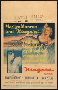 6k449 NIAGARA WC '53 classic artwork of gigantic sexy Marilyn Monroe on famous waterfall!