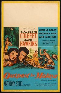 6k456 OUTPOST IN MALAYA WC '52 Claudette Colbert, Jack Hawkins, today's BIG adventure story!