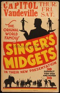 6k025 SINGER'S MIDGETS special 14x22 '30s Original World Famous act, 30 perfect tiny men & women!