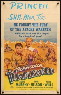 6k495 TUMBLEWEED WC '53 Audie Murphy fought the fury of the Apache warpath!