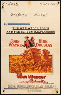 6k500 WAR WAGON WC '67 cowboys John Wayne & Kirk Douglas, western armored stagecoach artwork!