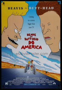 6m106 BEAVIS & BUTT-HEAD DO AMERICA advance DS 1sh '96 Mike Judge MTV juvenile delinquent cartoon!