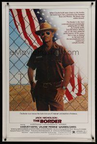 6m131 BORDER 1sh '82 art of Jack Nicholson as border patrol by M. Skolsky, Harvey Keitel