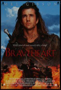 6m137 BRAVEHEART style B int'l DS 1sh '95 cool images of Mel Gibson as William Wallace!